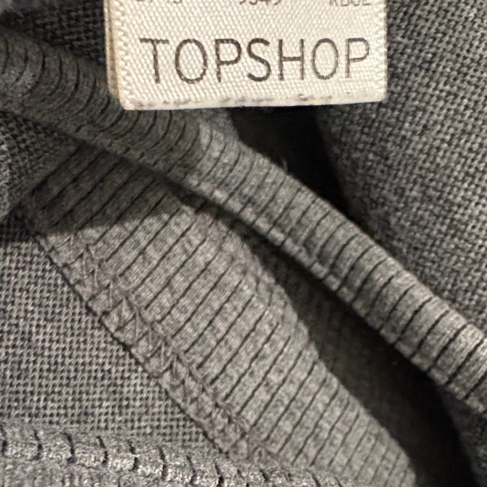 Topshop Gray Ribbed Square-Neck Crop Tank - Picture 3 of 3
